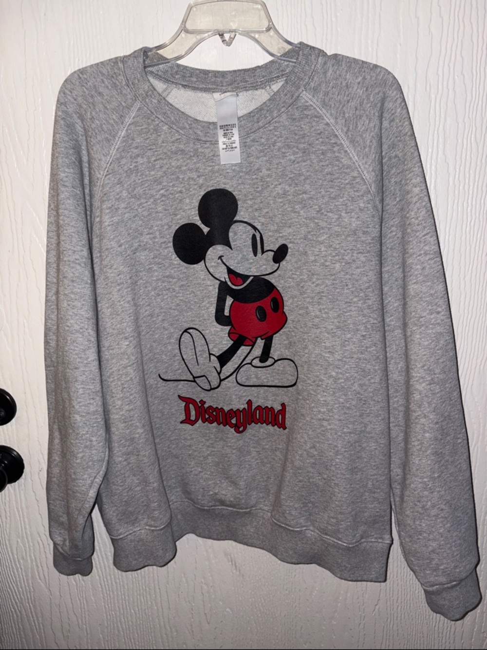 Disney Grey Crewneck Sweatshirt with Classic Mickey Graphic